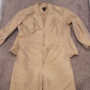 Ashley Stewart Beige Silk Blend Jacket